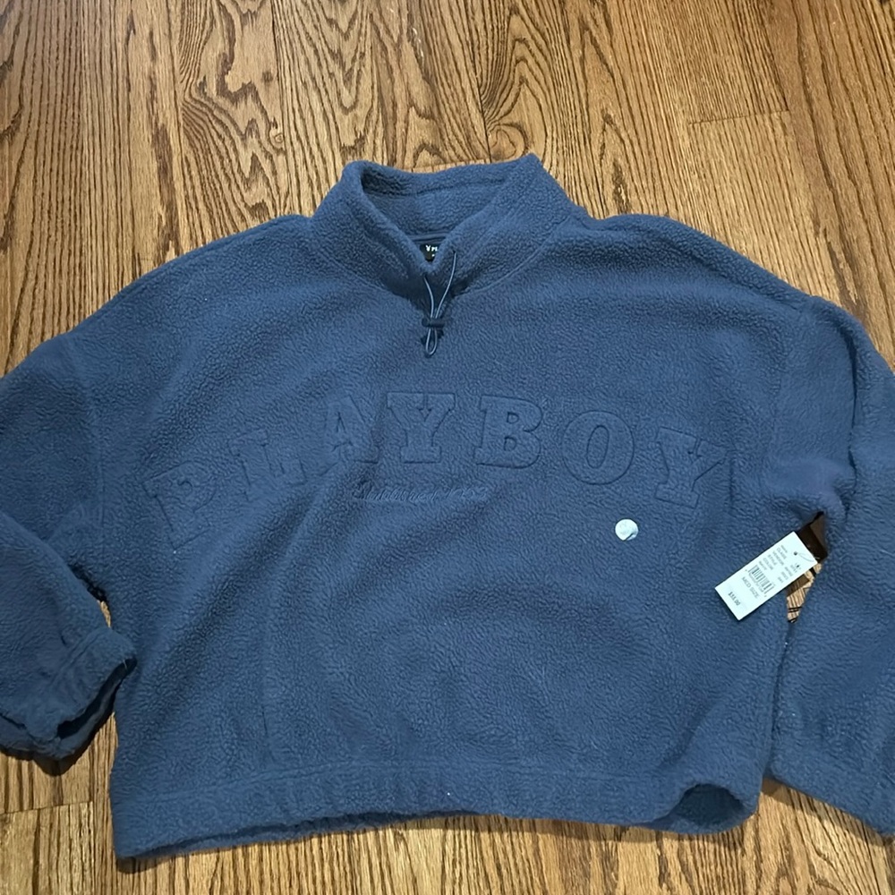 PacSun playboy fleece sweatshirt. Oversized crop NWT Size medium